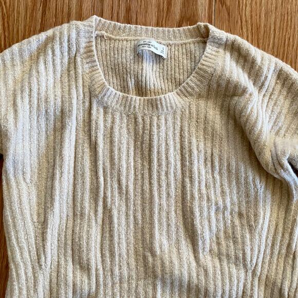Abercrombie & Fitch Wool Tan Scoop Neck Sweater Top Womens Small - Picture 4 of 14